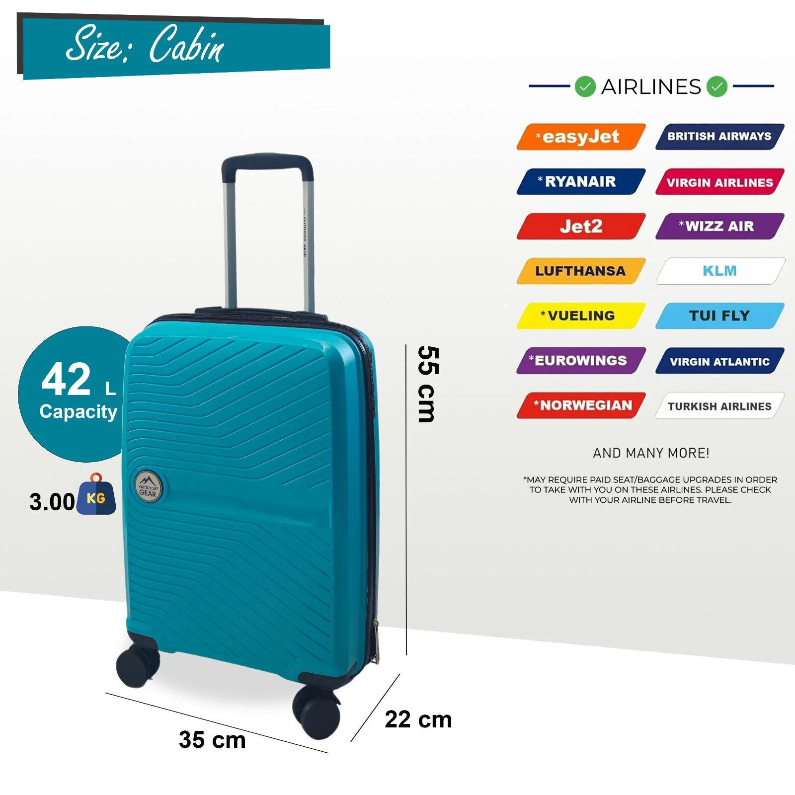 Acton Cabin Hard Shell Suitcase in Mint - Image 5
