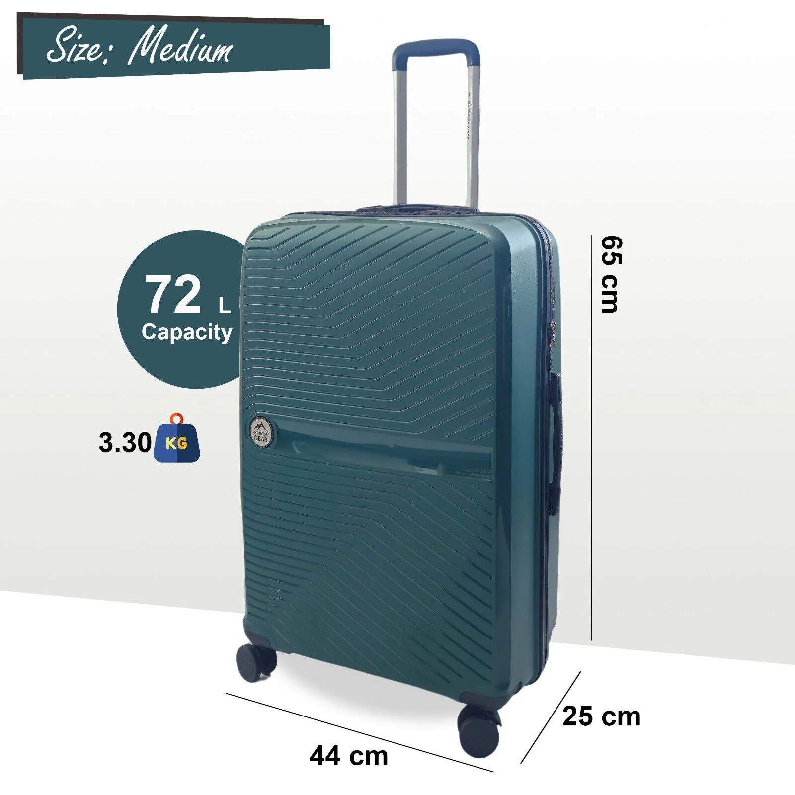 Acton Medium Hard Shell Suitcase in Green - Image 5