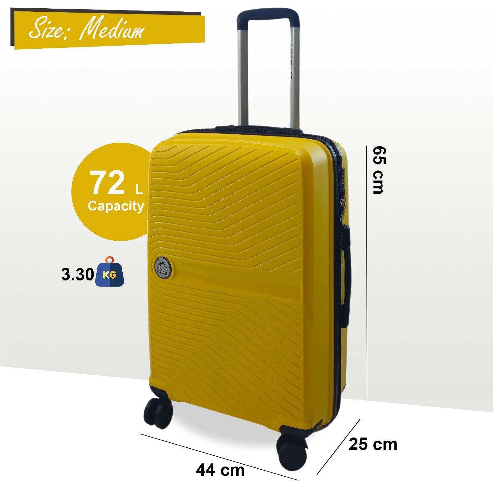 Acton Medium Hard Shell Suitcase in Yellow - Image 5