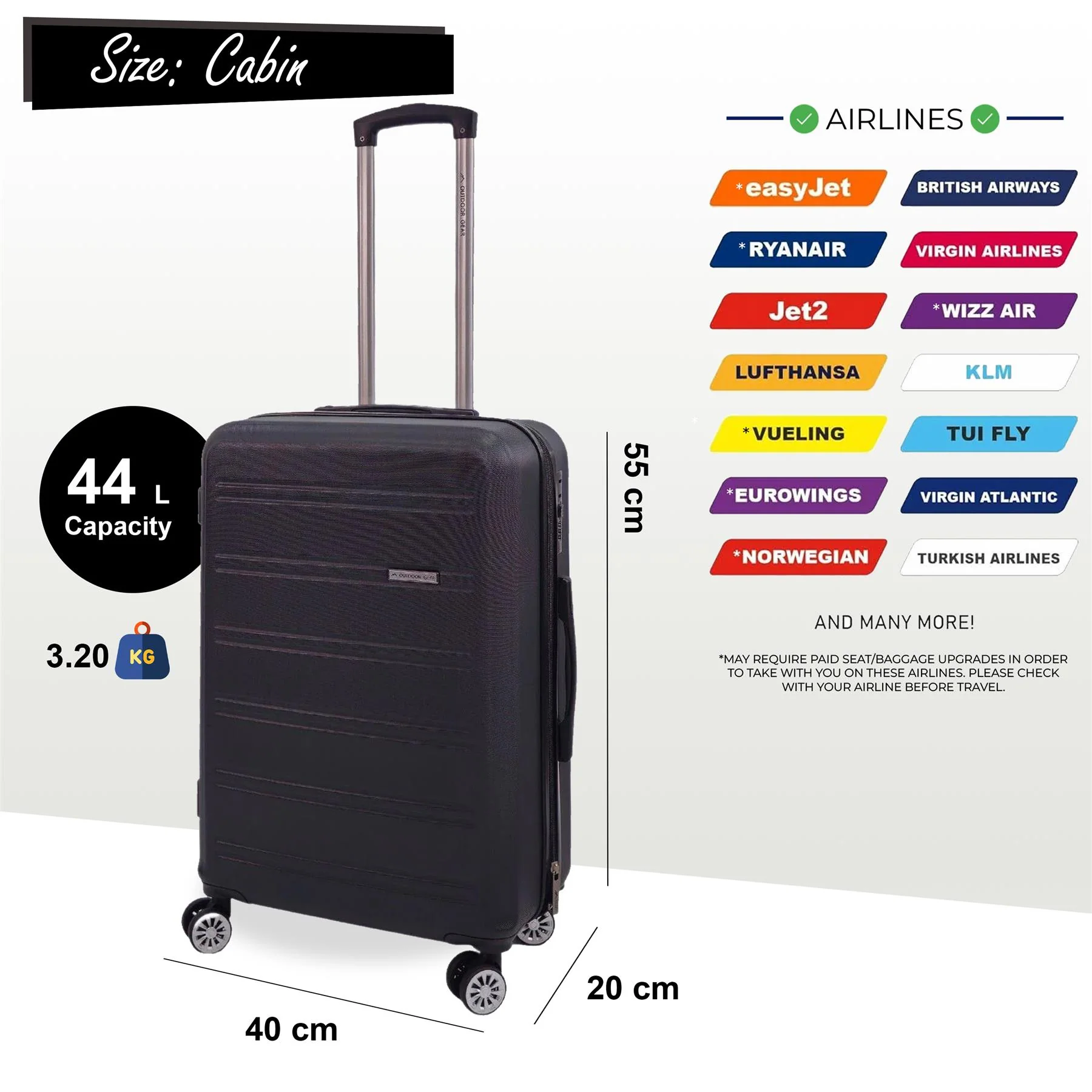 Alford Cabin Hard Shell Suitcase in Black - Image 5
