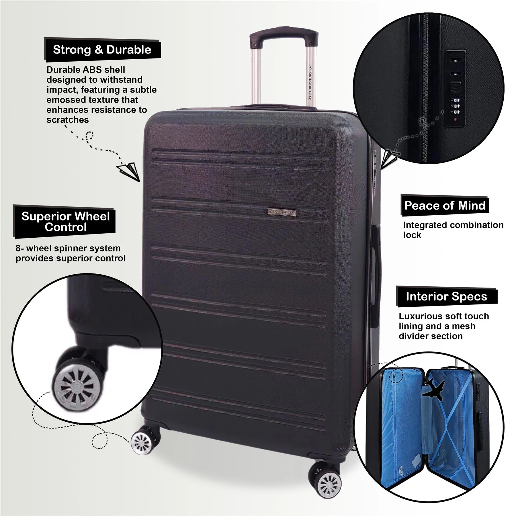 Alford Cabin Hard Shell Suitcase in Black - Image 6