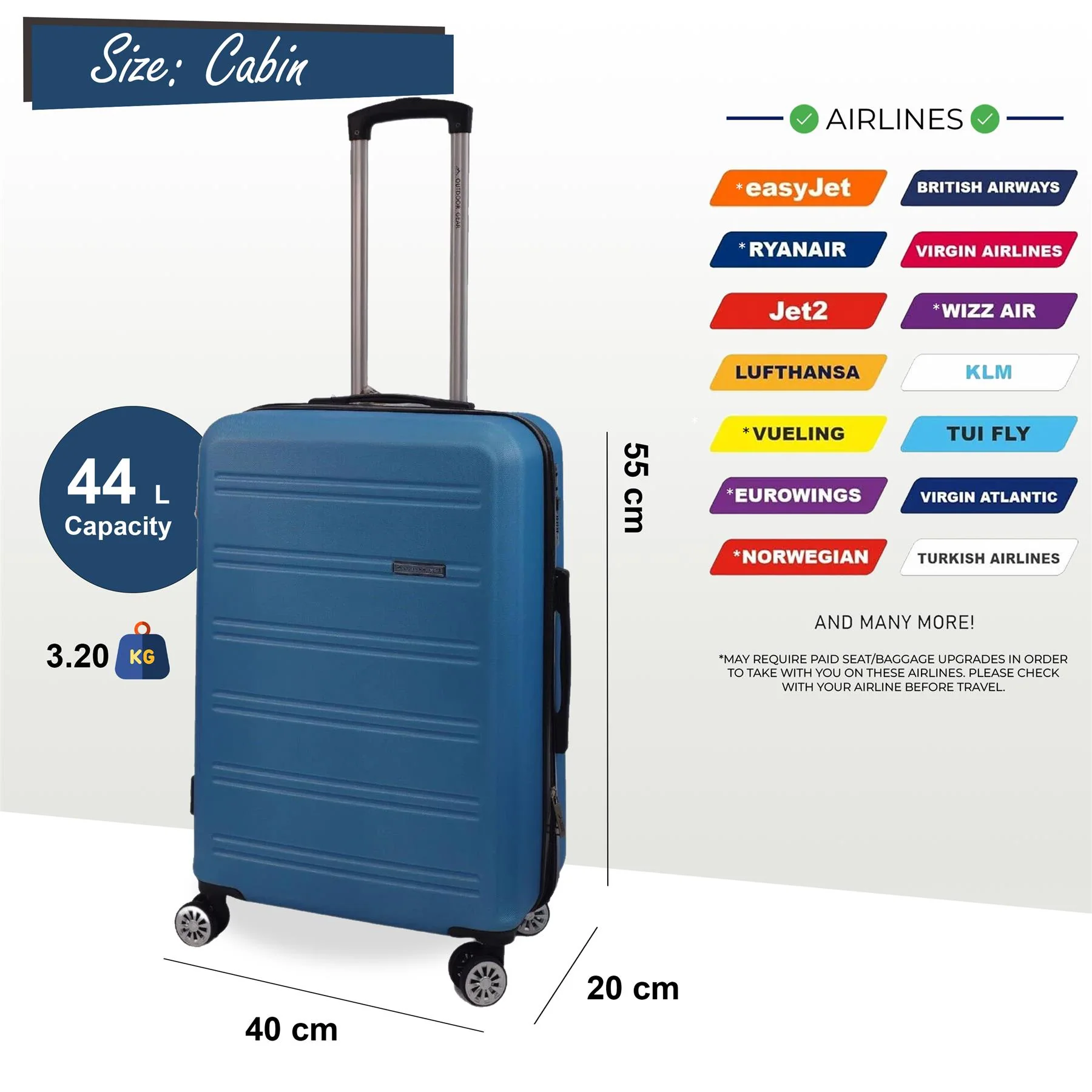Alford Cabin Hard Shell Suitcase in Blue - Image 6
