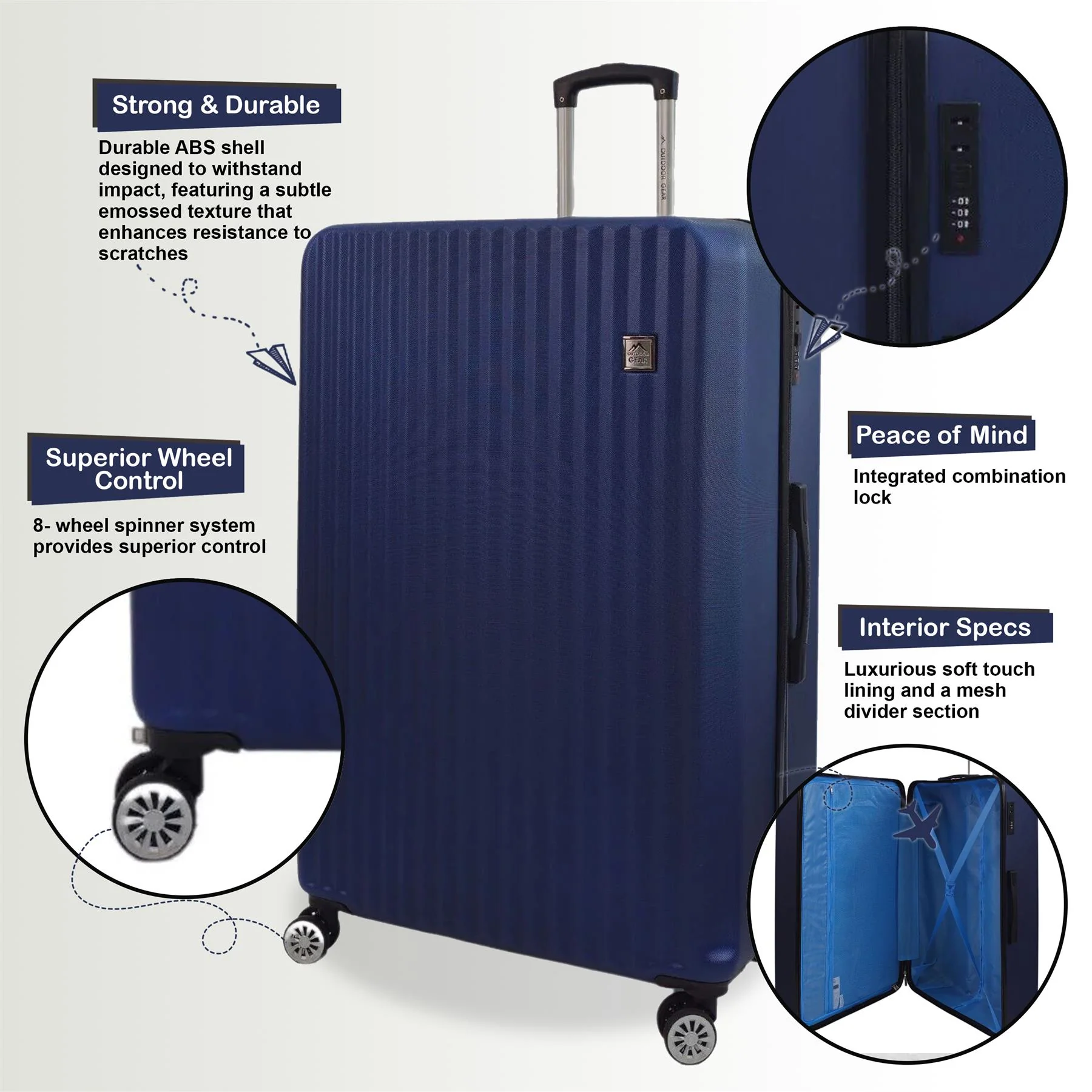Alsager Cabin Hard Shell Suitcase in Blue - Image 7