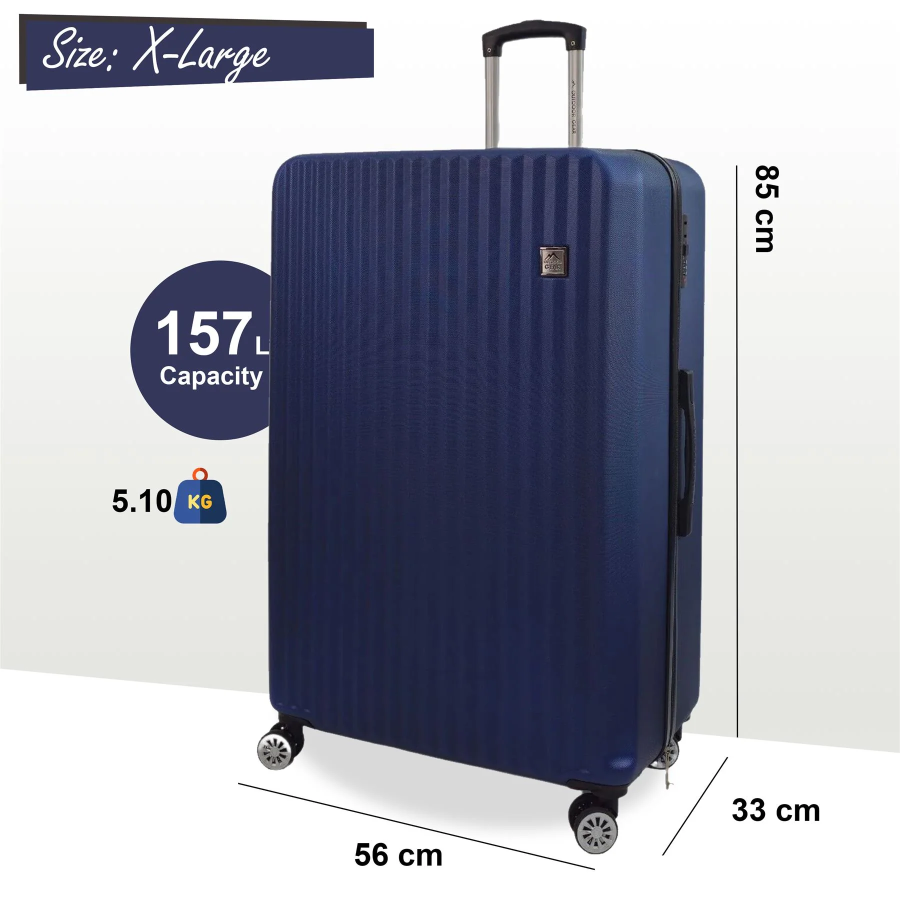 Alsager Extra Large Hard Shell Suitcase in Blue - Image 5