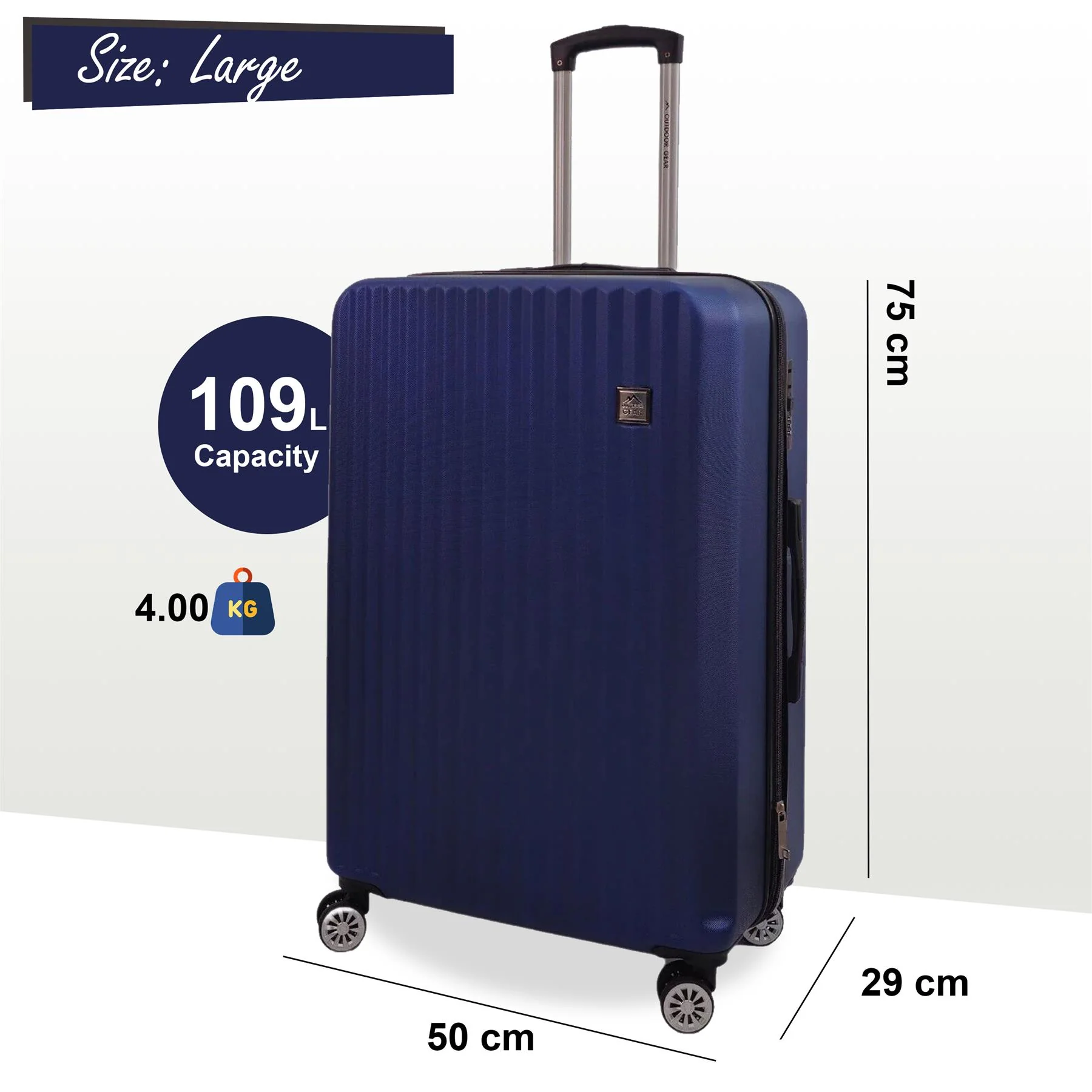 Alsager Large Hard Shell Suitcase in Blue - Image 6