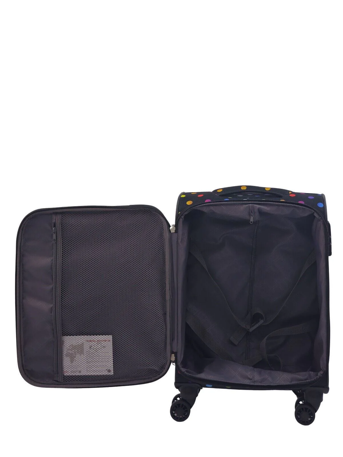 Ashbourne Cabin Soft Shell Suitcase in Dots - Image 4