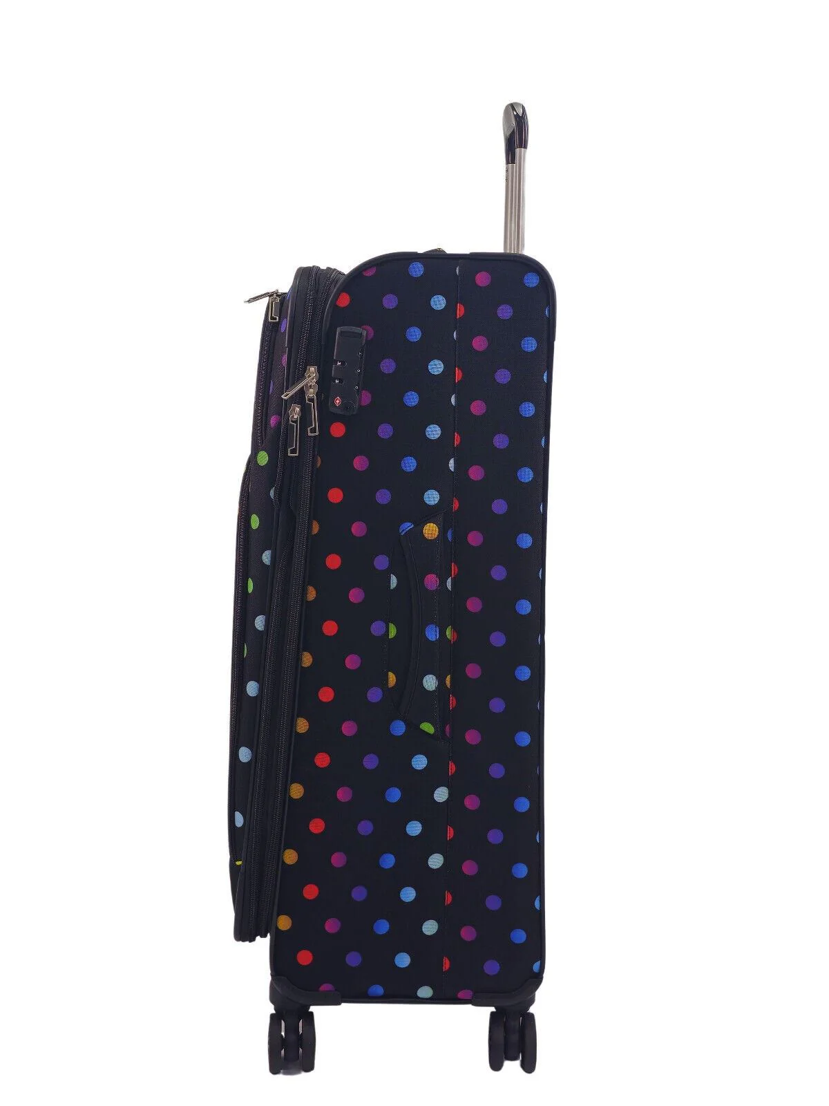 Ashbourne Large Soft Shell Suitcase in Dots - Image 3