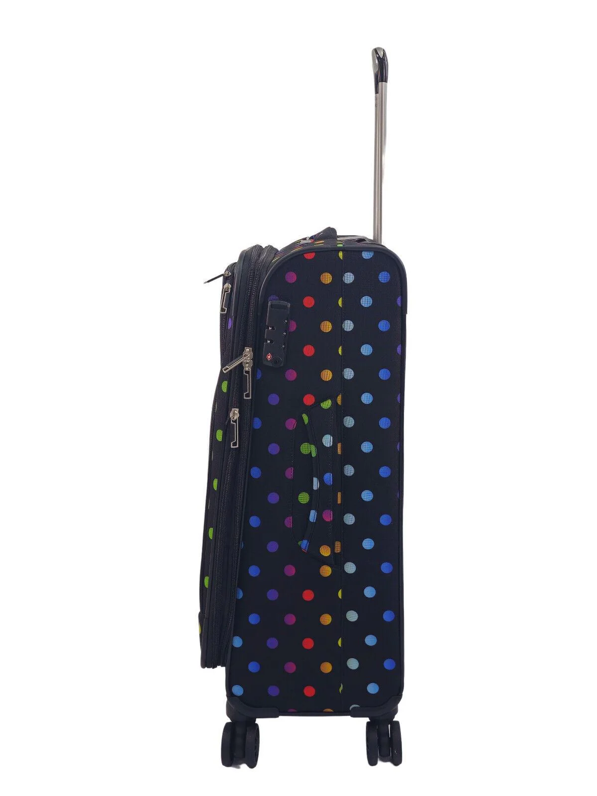 Ashbourne Medium Soft Shell Suitcase in Dots - Image 3