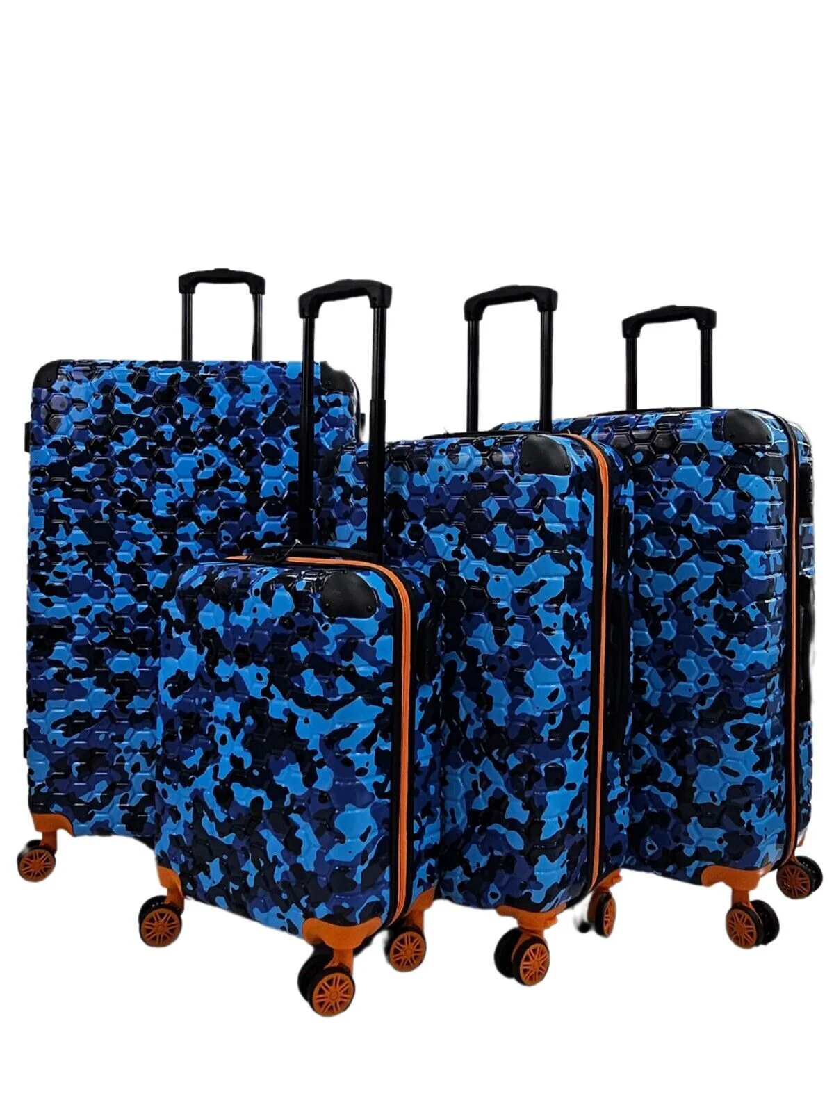 Brewood Set of 4 Hard Shell Suitcase in Blue - Image 3