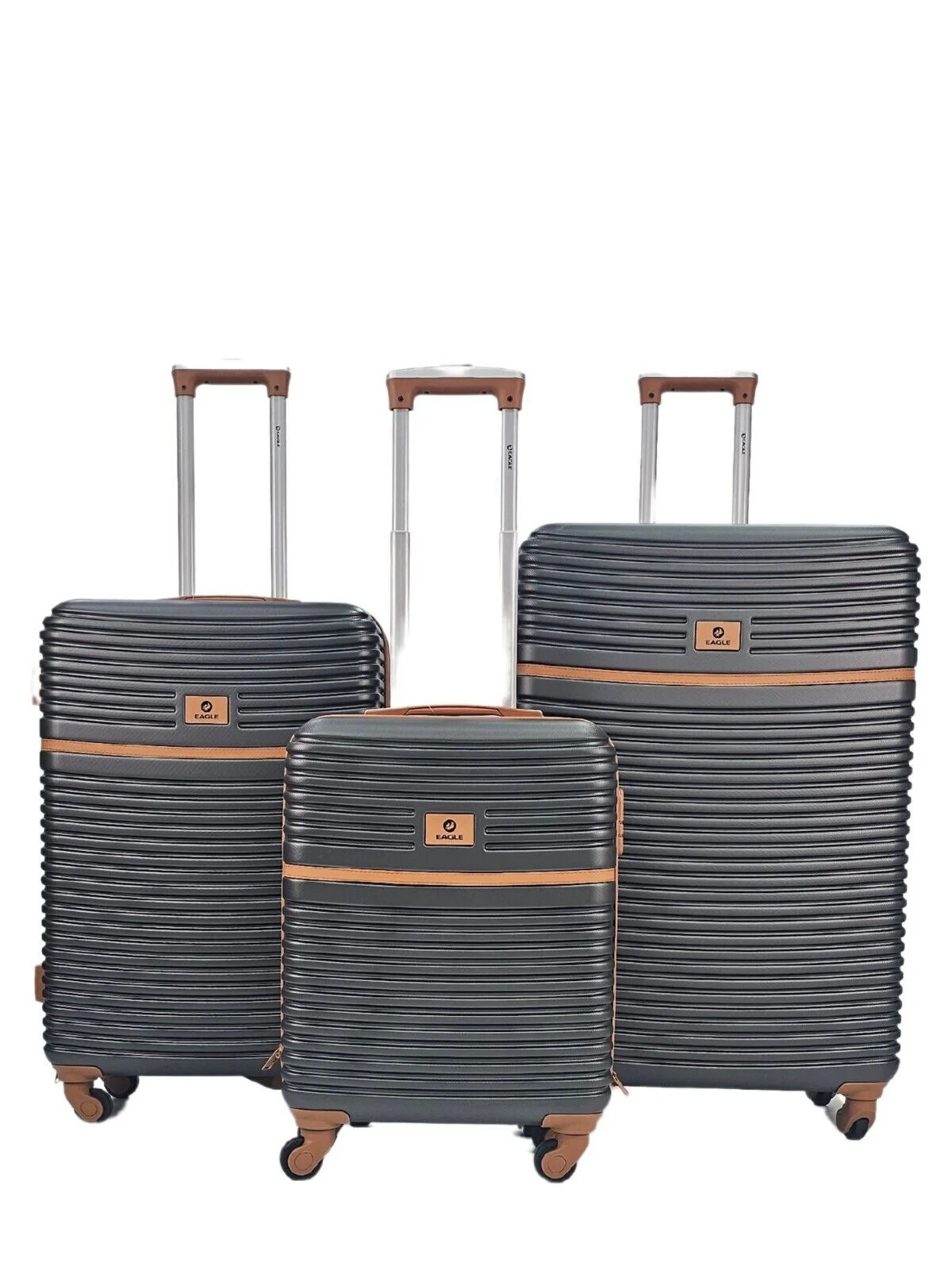 Caistor Set of 3 Hard Shell Suitcase in Grey - Image 3