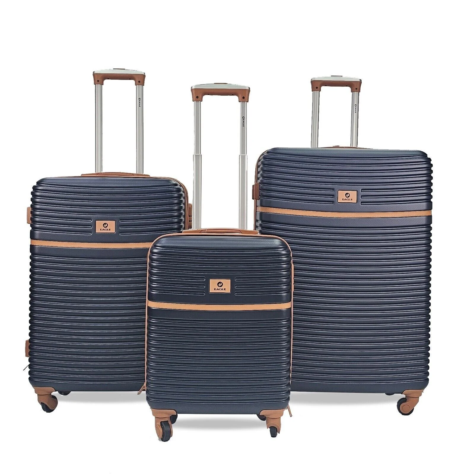 Caistor Set of 3 Hard Shell Suitcase in Navy - Image 3