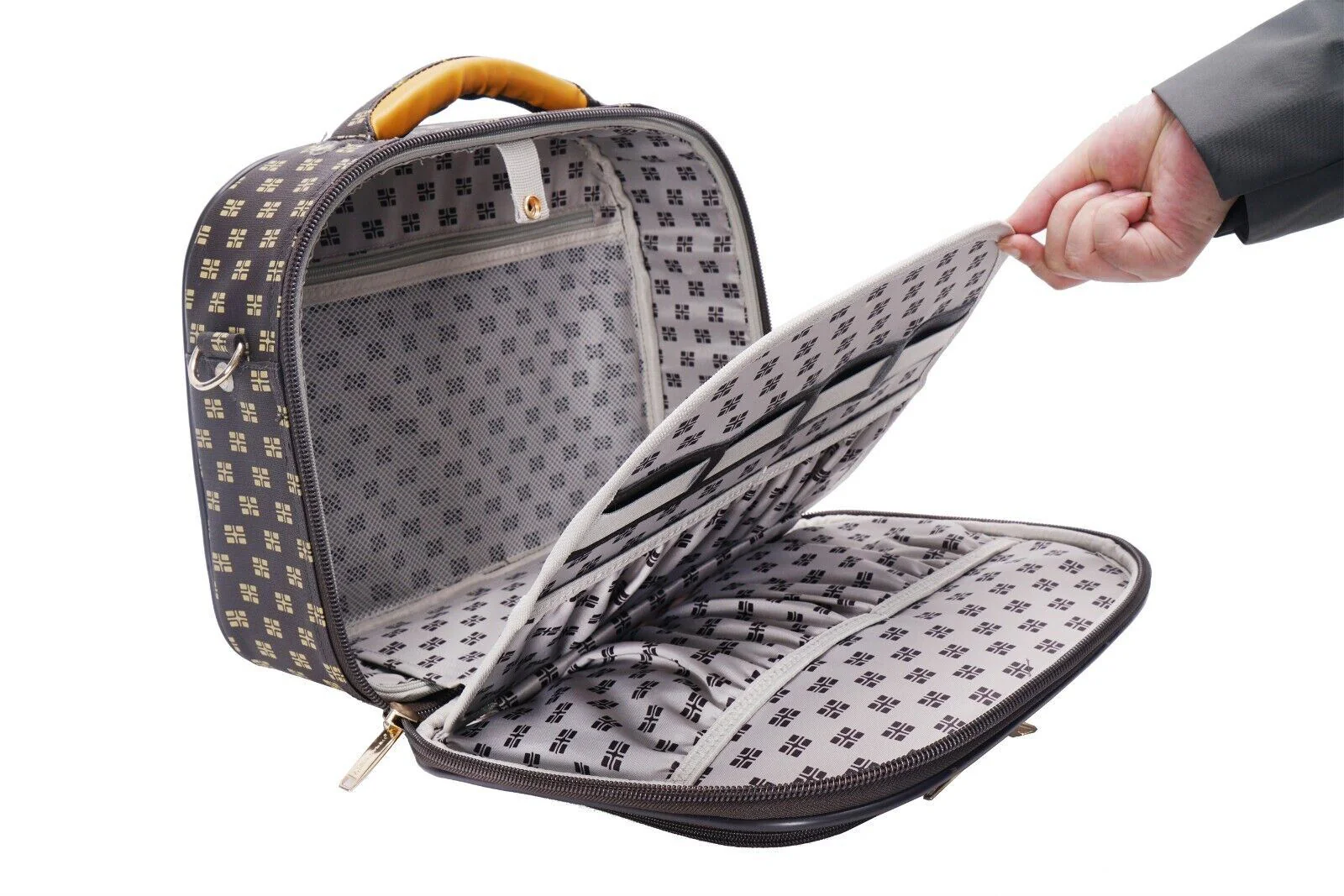 Corringham Cosmetic Soft Shell Suitcase in Coffee - Image 6