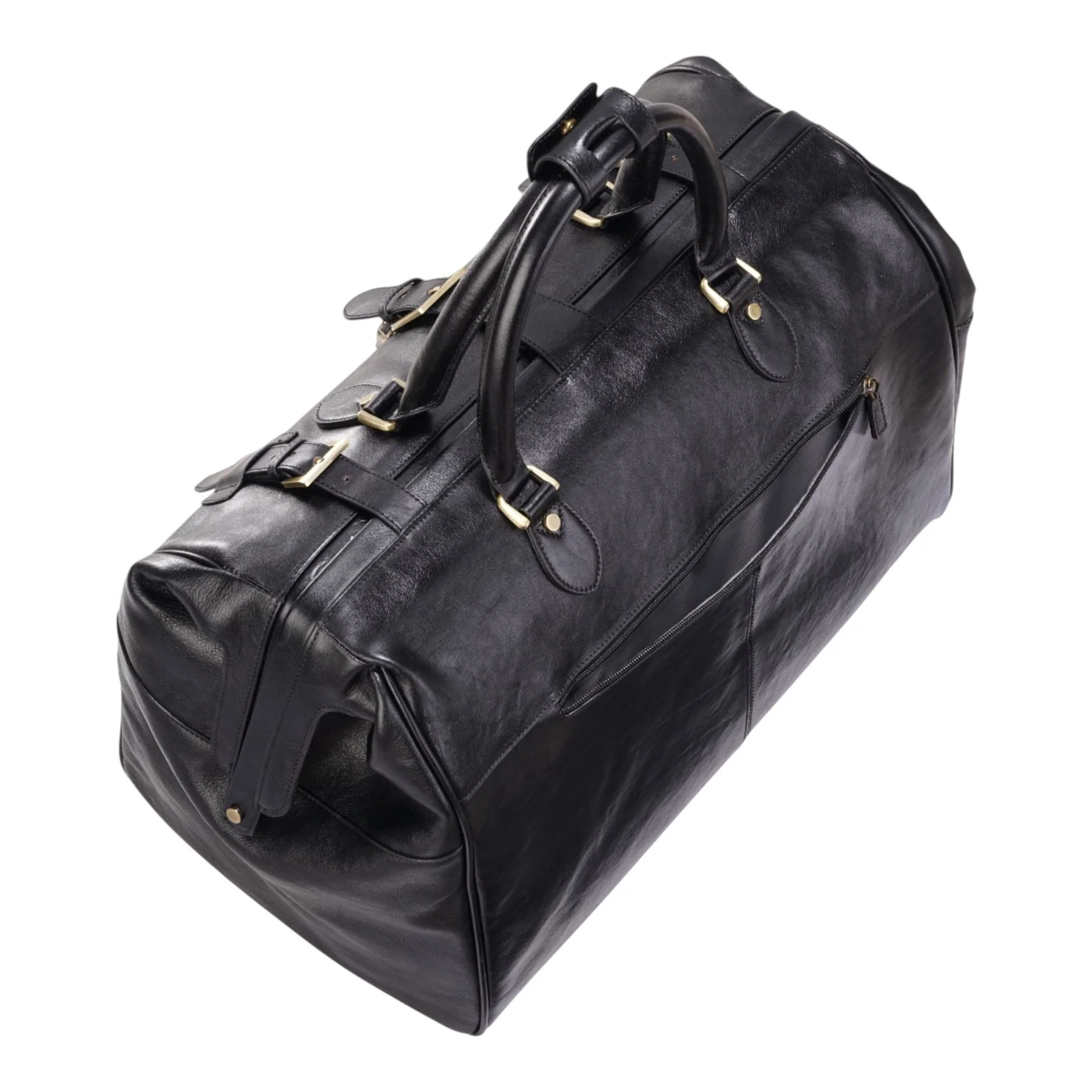 Genuine Leather Black Duffle Holdall Vintage Travel Gym Bag - Windsor - Image 5