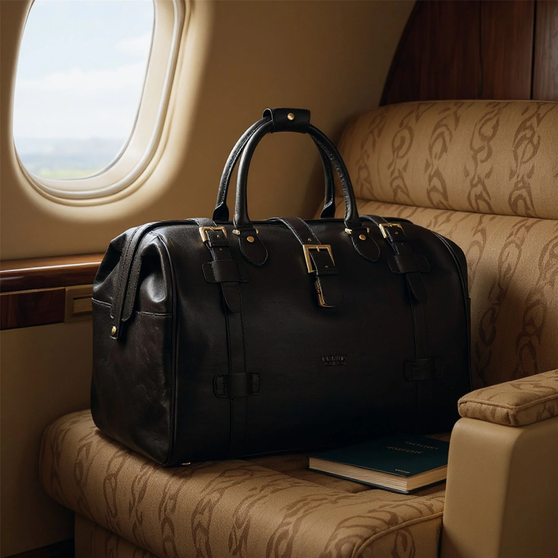 Genuine Leather Black Duffle Holdall Vintage Travel Gym Bag - Windsor - Image 7