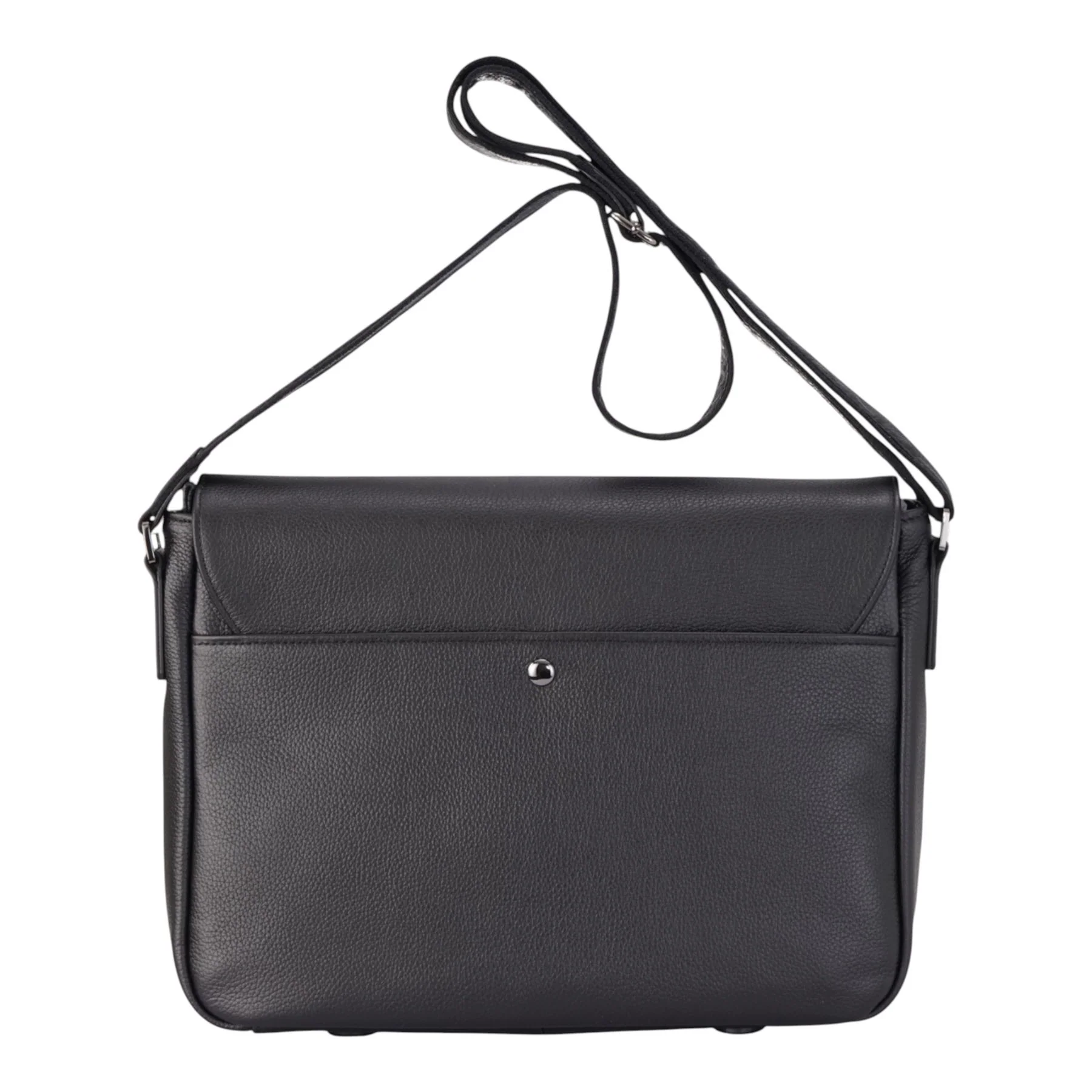 Genuine Leather Black Laptop Bag Travel Work Messenger Satchel - Camden - Image 3