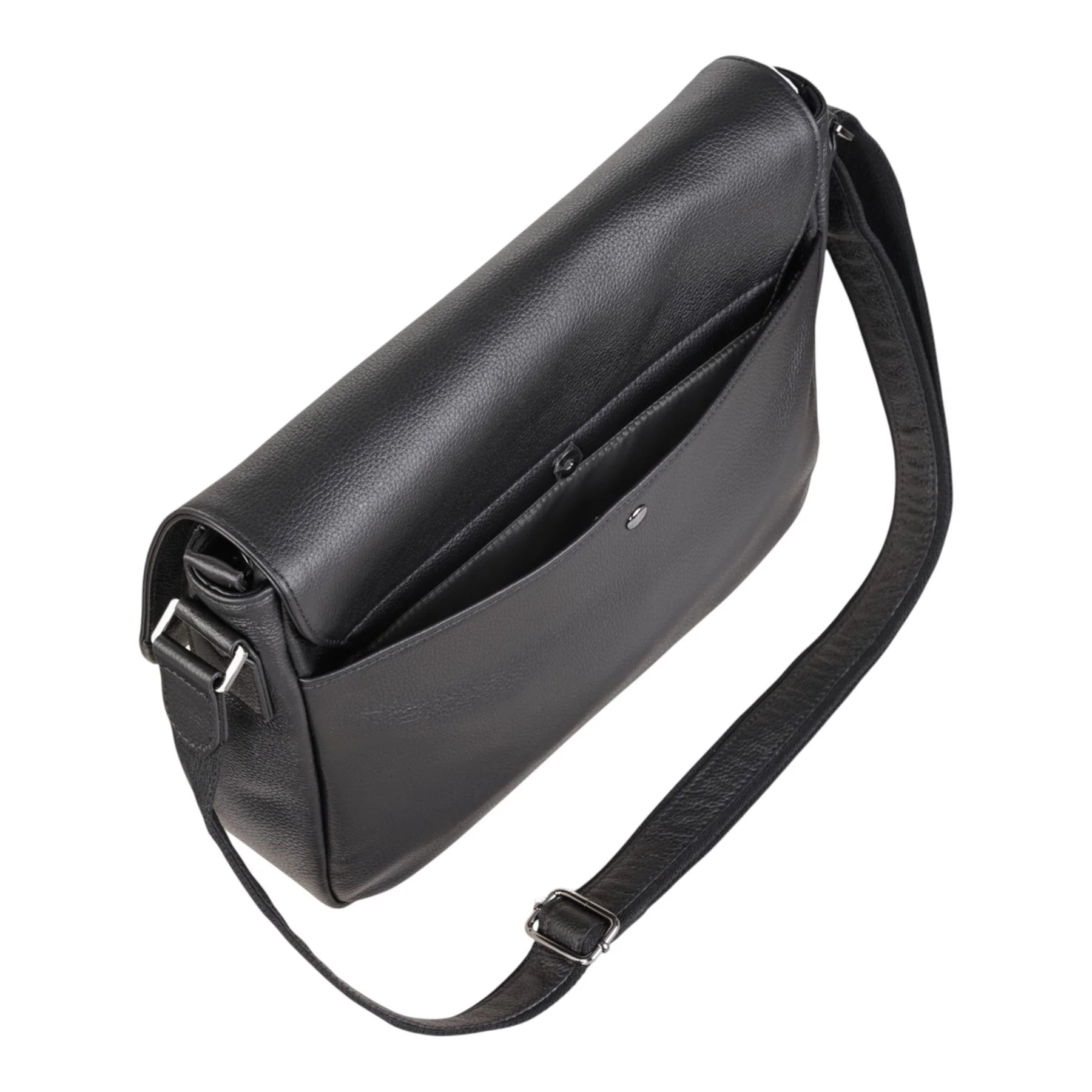 Genuine Leather Black Laptop Bag Travel Work Messenger Satchel - Camden - Image 5