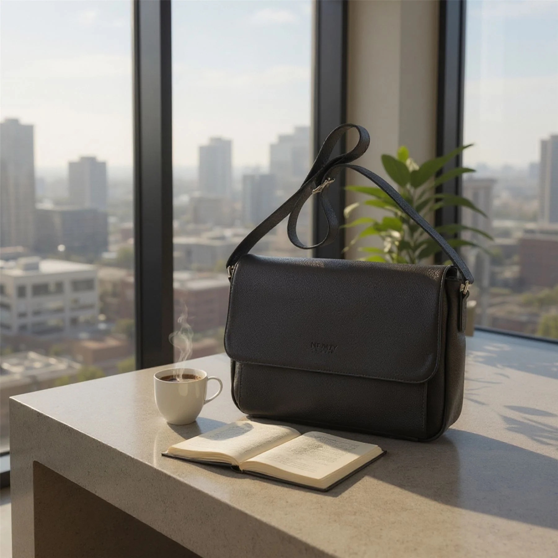 Genuine Leather Black Laptop Bag Travel Work Messenger Satchel - Camden - Image 7