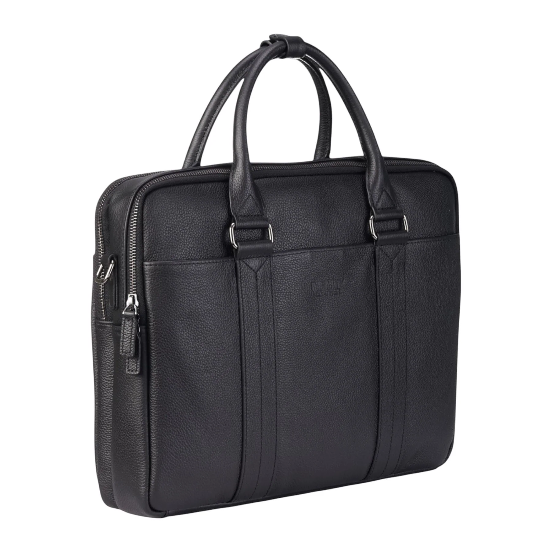 Genuine Leather Black Laptop Business Briefcase Office Work Travel Bag - Sutton - Image 3