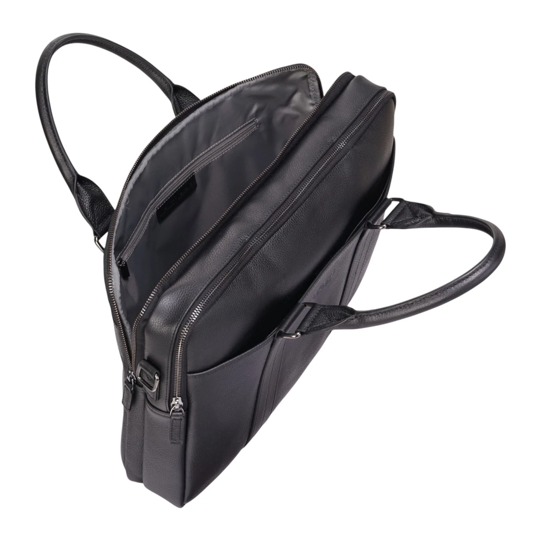 Genuine Leather Black Laptop Business Briefcase Office Work Travel Bag - Sutton - Image 5