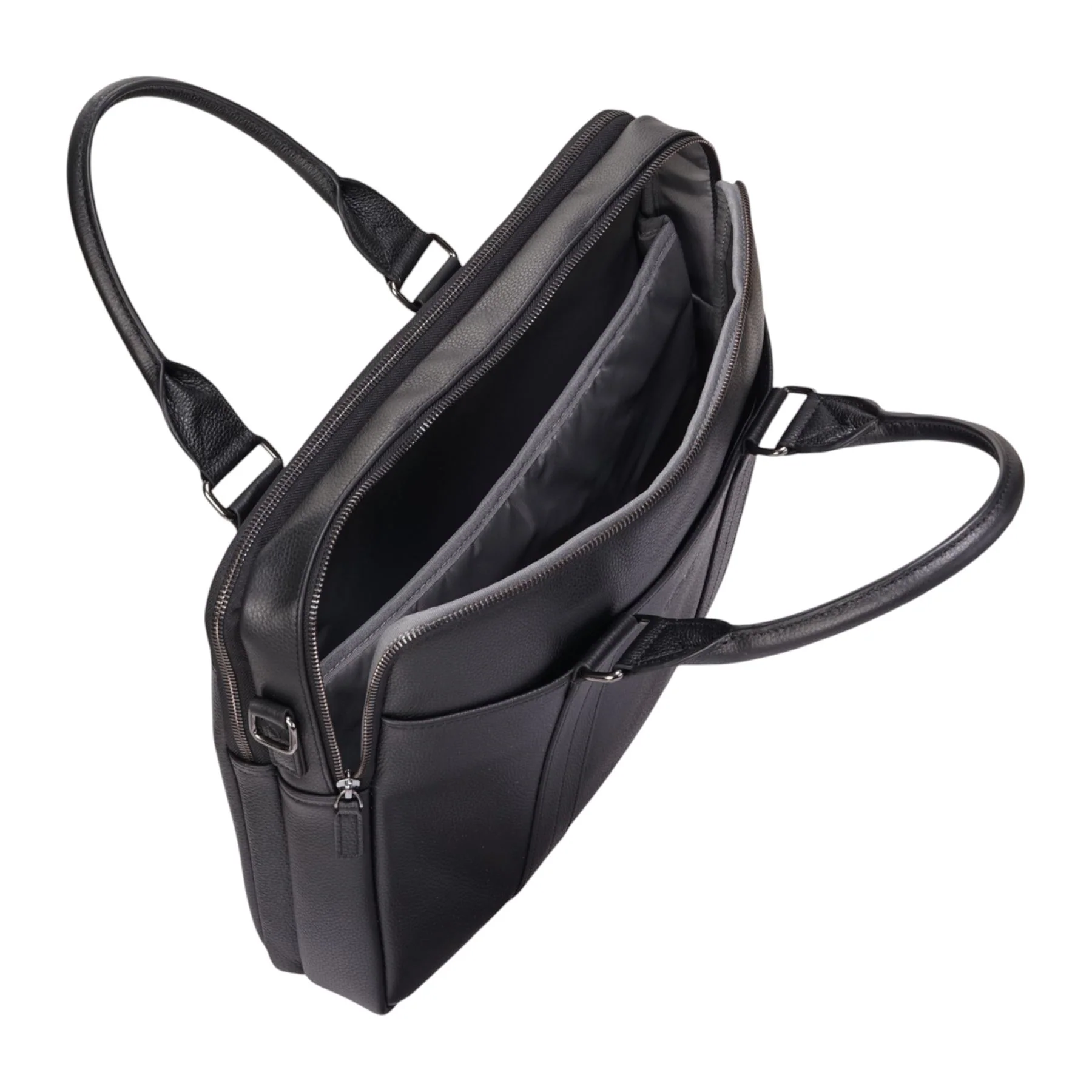 Genuine Leather Black Laptop Business Briefcase Office Work Travel Bag - Sutton - Image 6