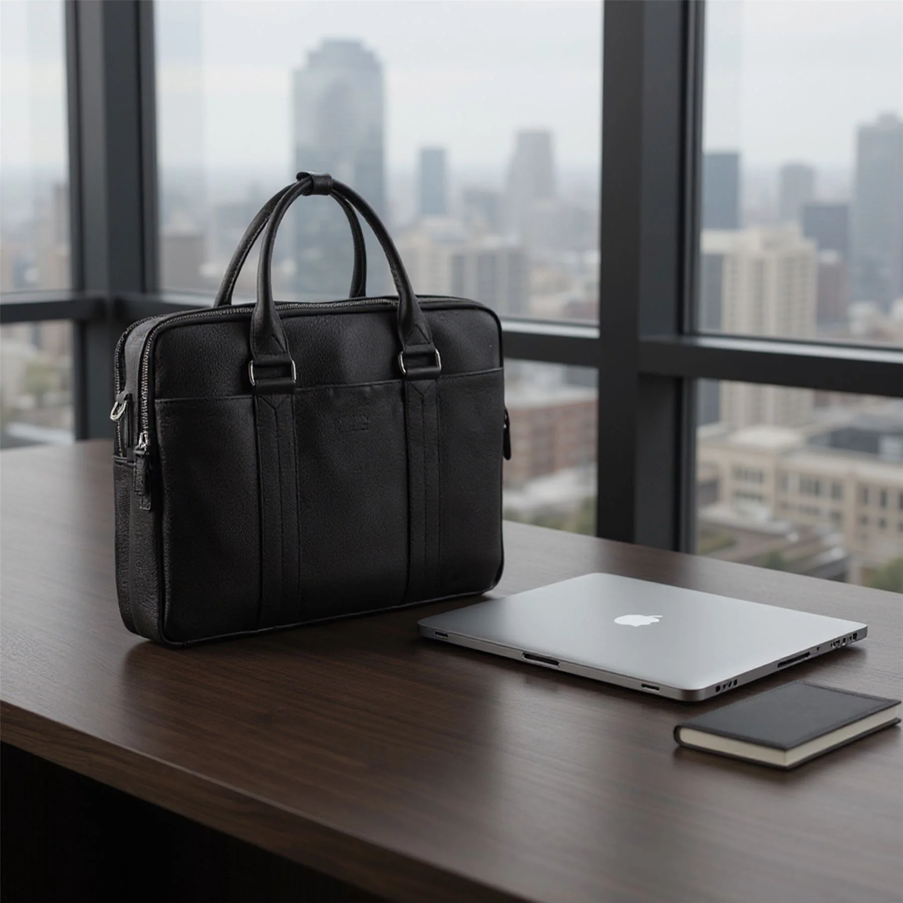 Genuine Leather Black Laptop Business Briefcase Office Work Travel Bag - Sutton - Image 7