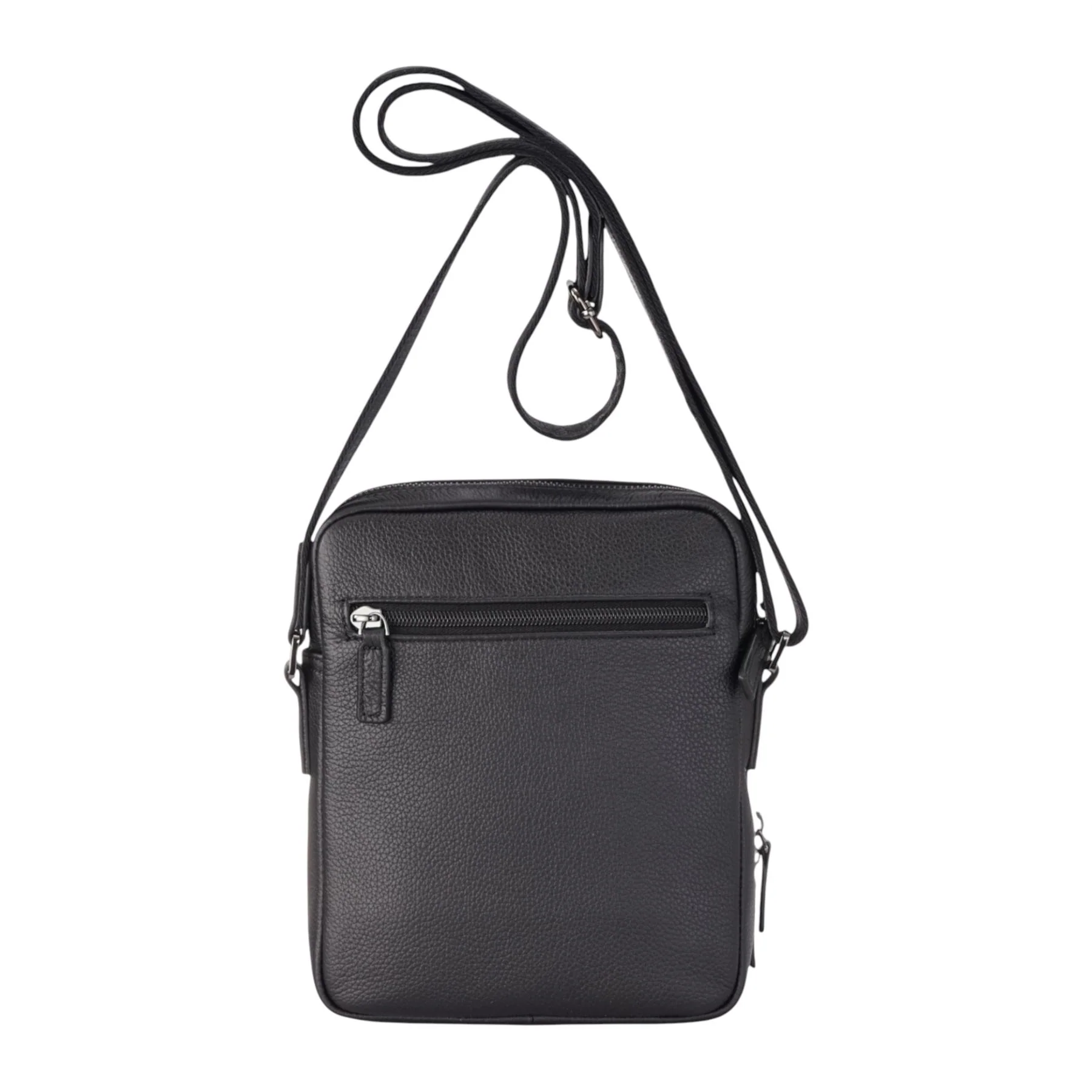 Genuine Leather Black Vintage Messenger Crossbody Travel Bag - Hawthrone - Image 4