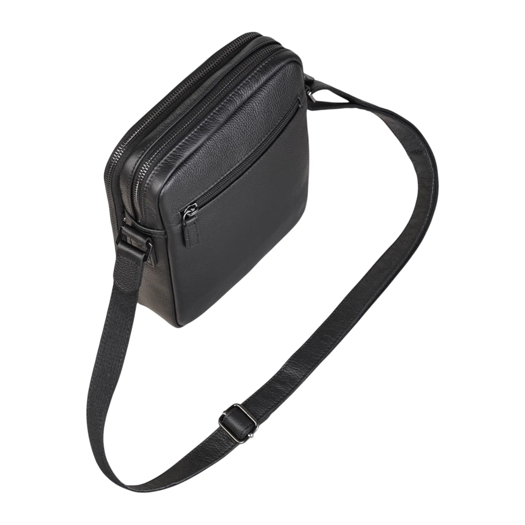 Genuine Leather Black Vintage Messenger Crossbody Travel Bag - Hawthrone - Image 5