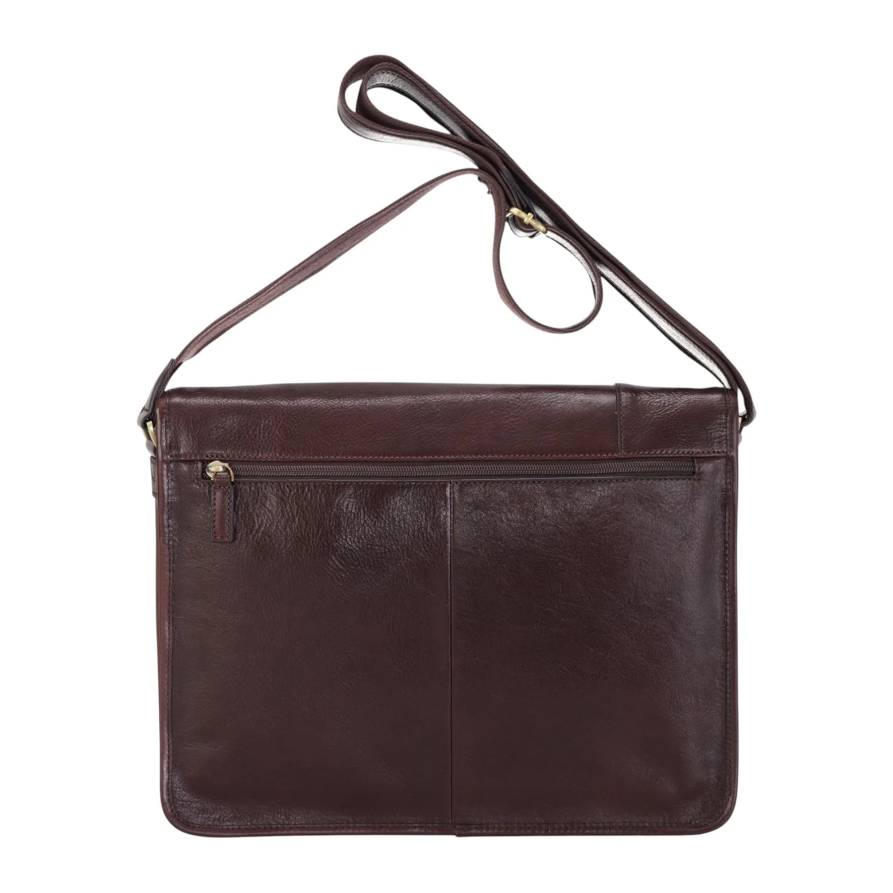 Genuine Leather Brown Laptop Satchel Messenger Shoulder Bag - Astor - Image 4