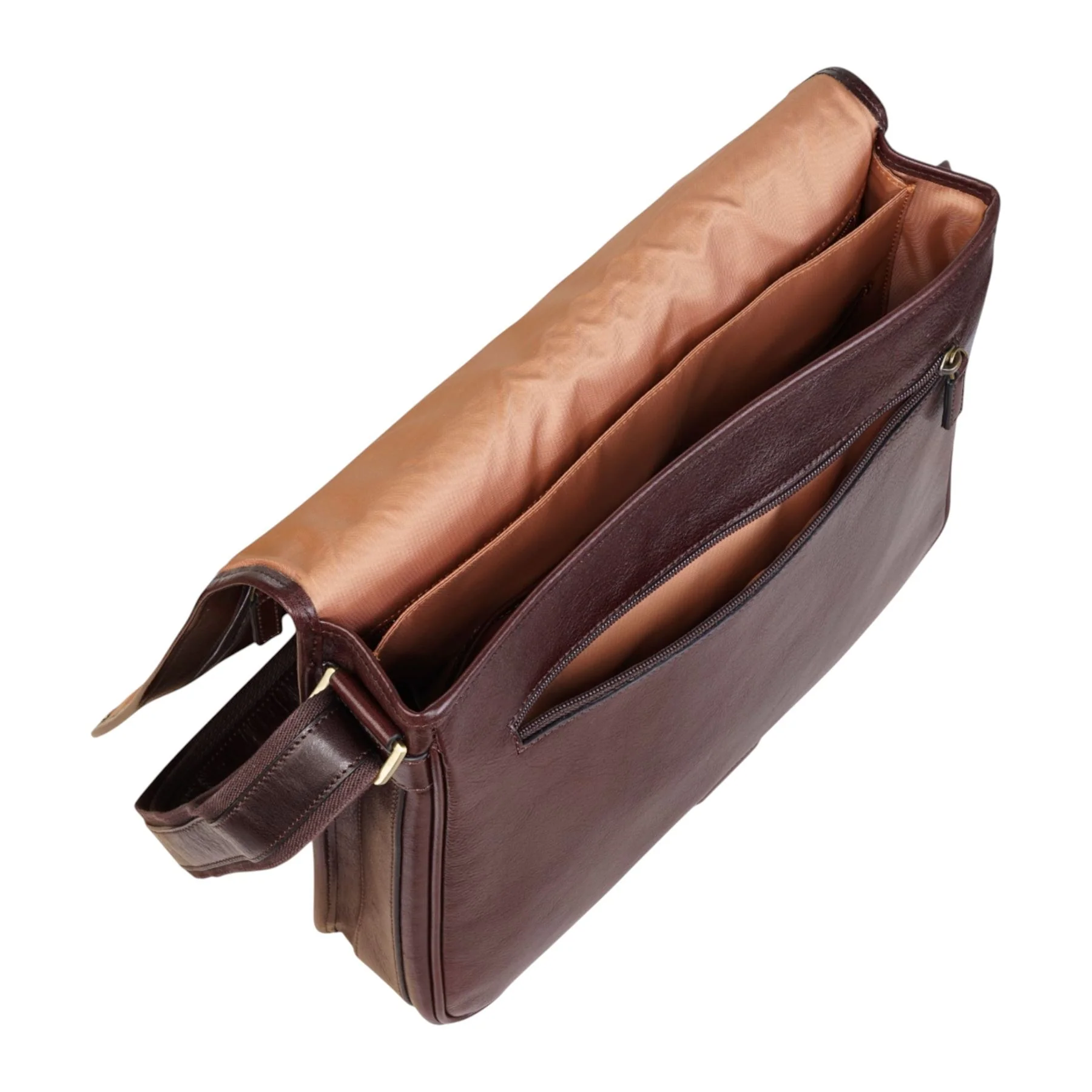 Genuine Leather Brown Laptop Satchel Messenger Shoulder Bag - Astor - Image 6