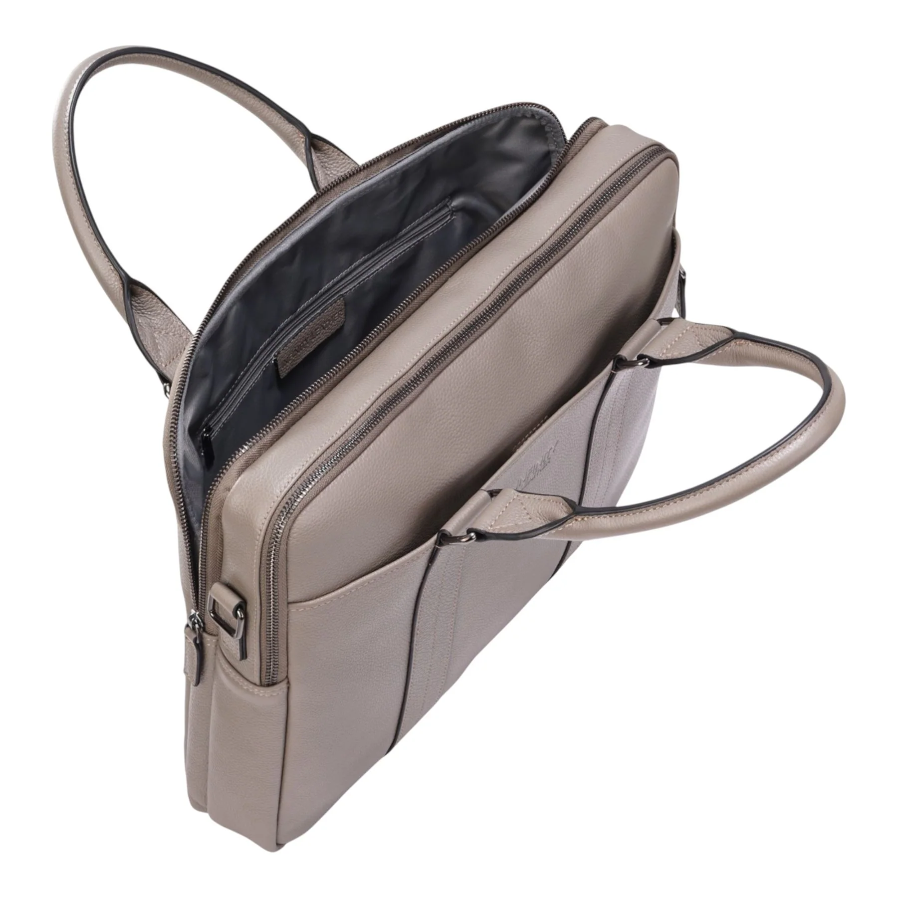 Genuine Leather Grey Laptop Business Briefcase Office Work Travel Bag - Sutton - Image 5