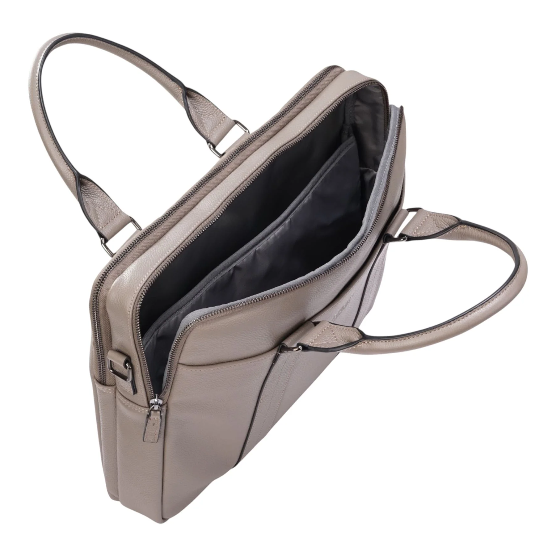 Genuine Leather Grey Laptop Business Briefcase Office Work Travel Bag - Sutton - Image 6