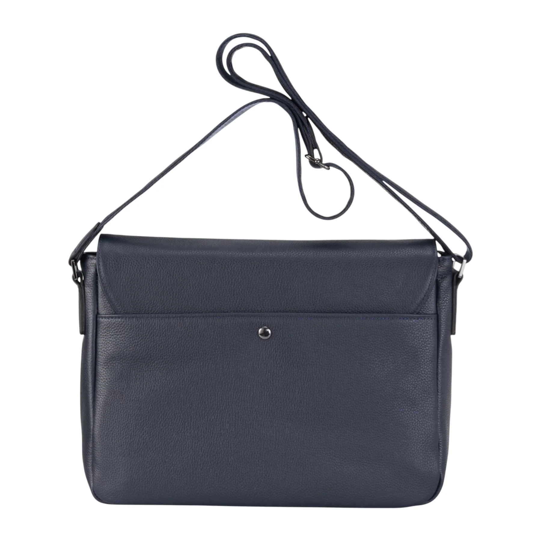 Genuine Leather Navy Laptop Bag Travel Work Messenger Satchel - Camden - Image 3