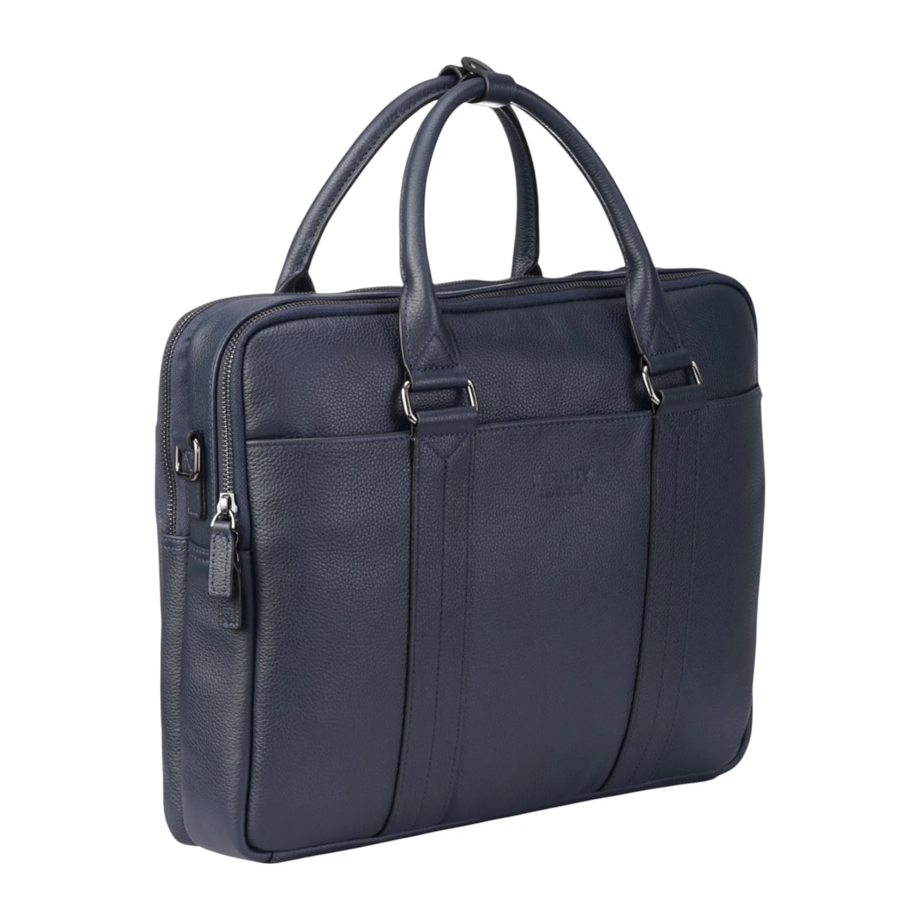 Genuine Leather Navy Laptop Business Briefcase Office Work Travel Bag - Sutton - Image 3
