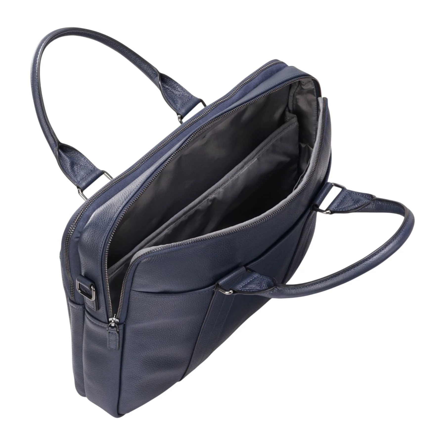 Genuine Leather Navy Laptop Business Briefcase Office Work Travel Bag - Sutton - Image 5