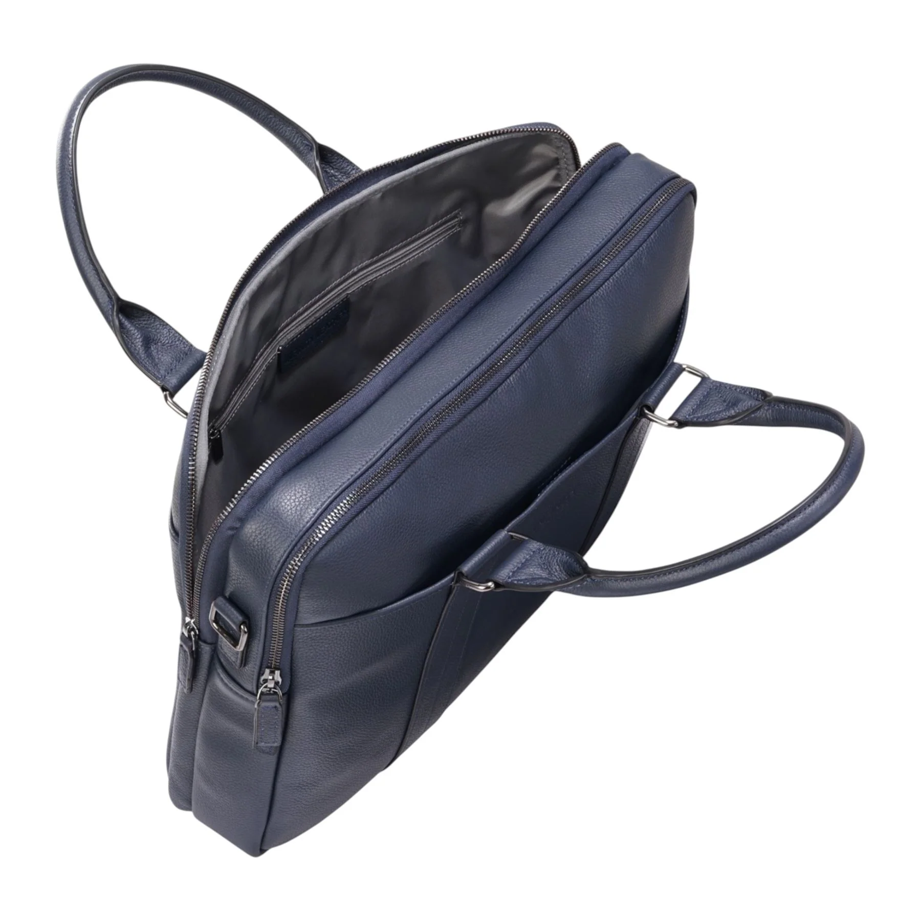 Genuine Leather Navy Laptop Business Briefcase Office Work Travel Bag - Sutton - Image 6