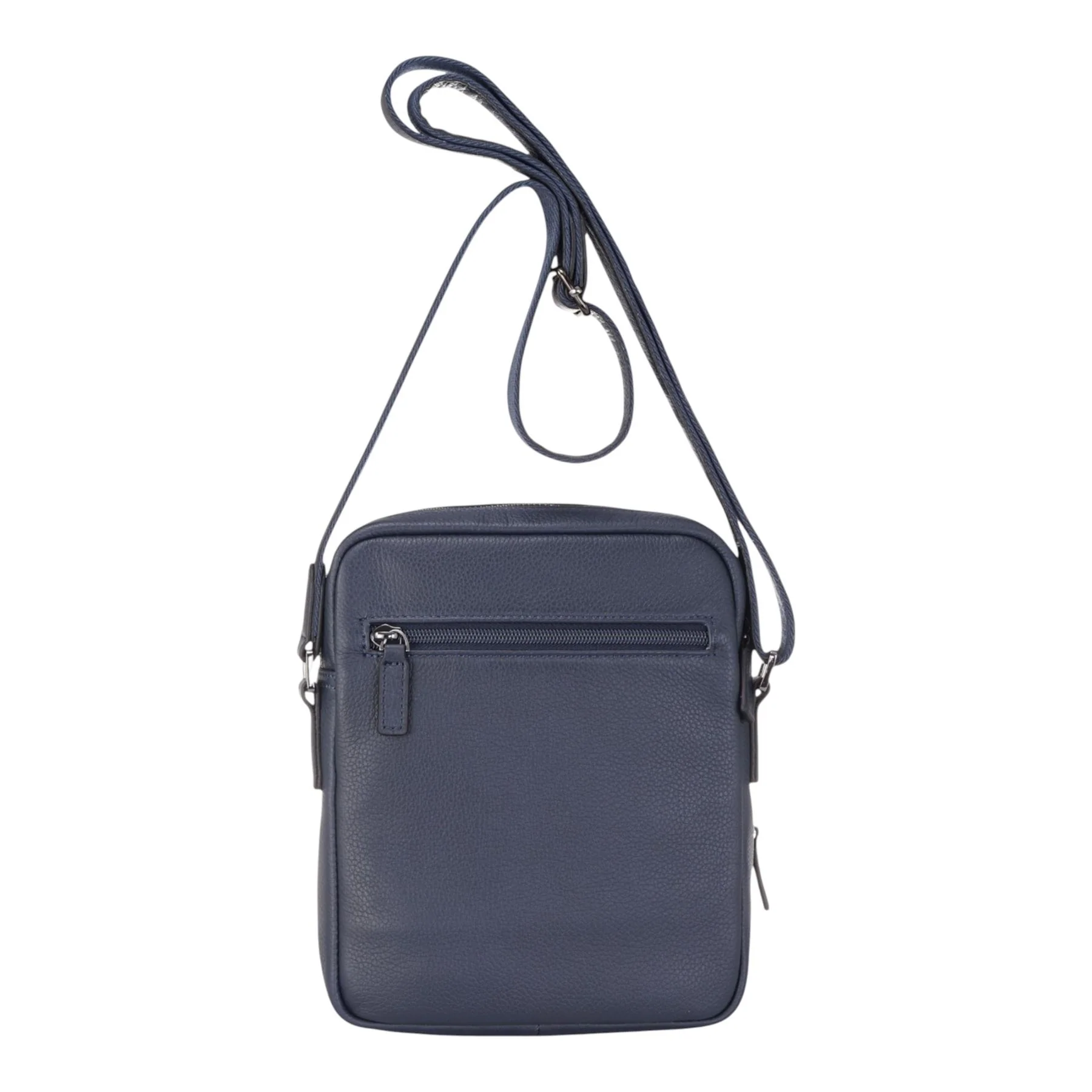 Genuine Leather Navy Vintage Messenger Crossbody Travel Bag - Hawthrone - Image 4