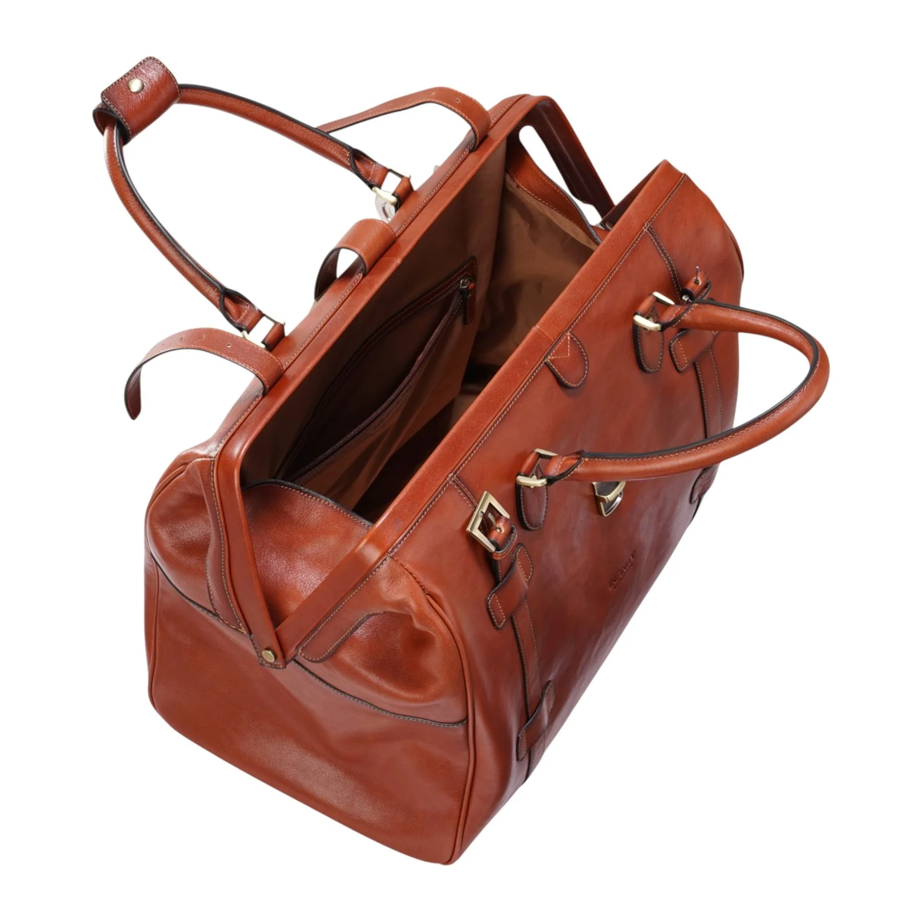 Genuine Leather Tan Duffle Holdall Vintage Travel Gym Bag - Windsor - Image 5