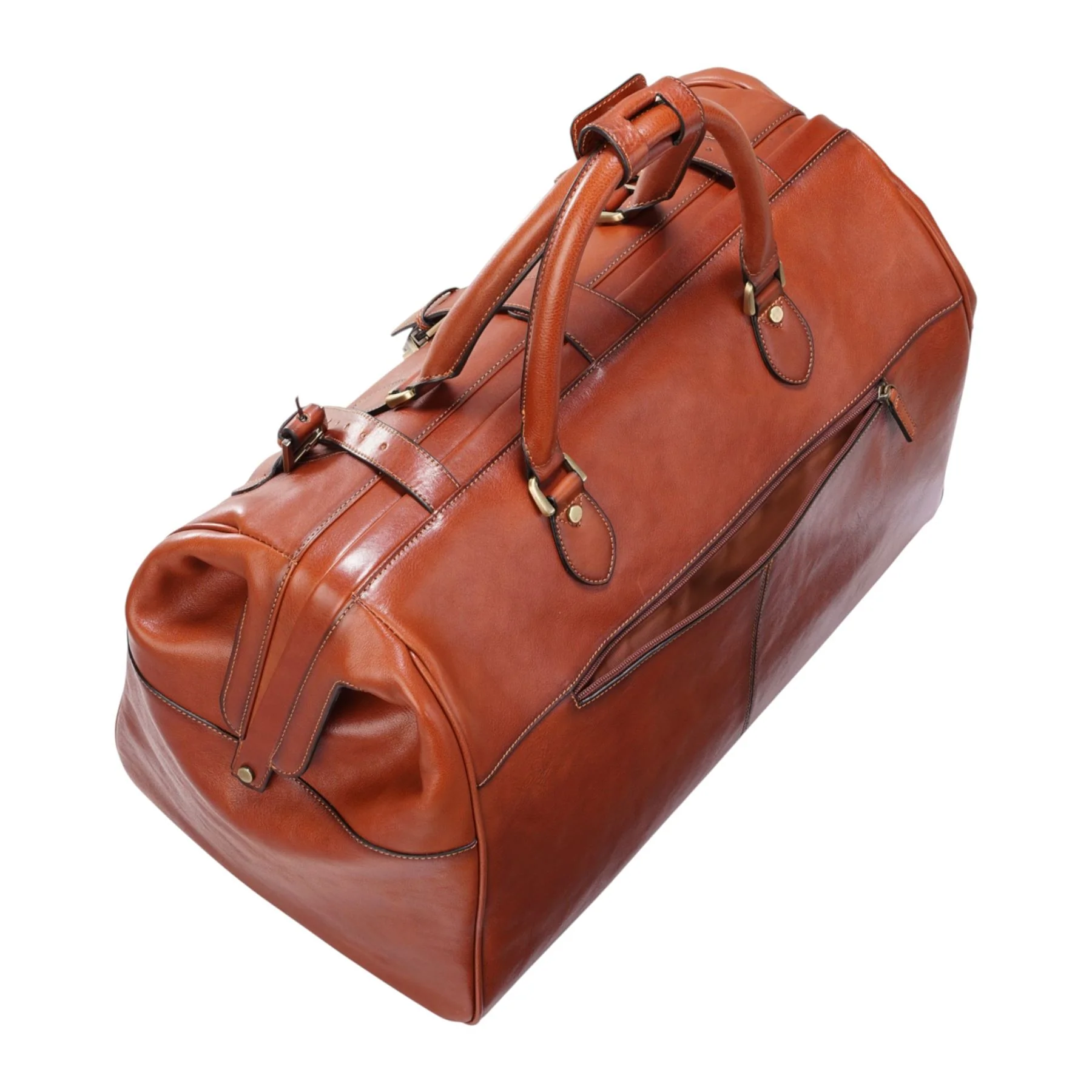 Genuine Leather Tan Duffle Holdall Vintage Travel Gym Bag - Windsor - Image 6