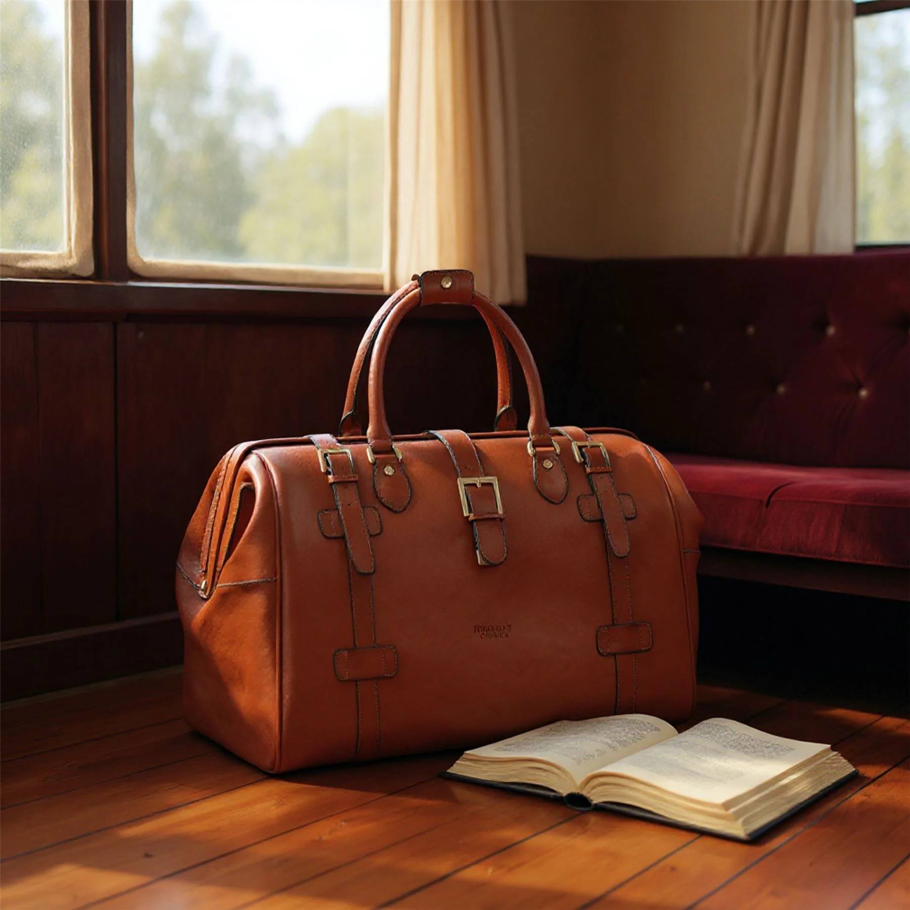 Genuine Leather Tan Duffle Holdall Vintage Travel Gym Bag - Windsor - Image 7