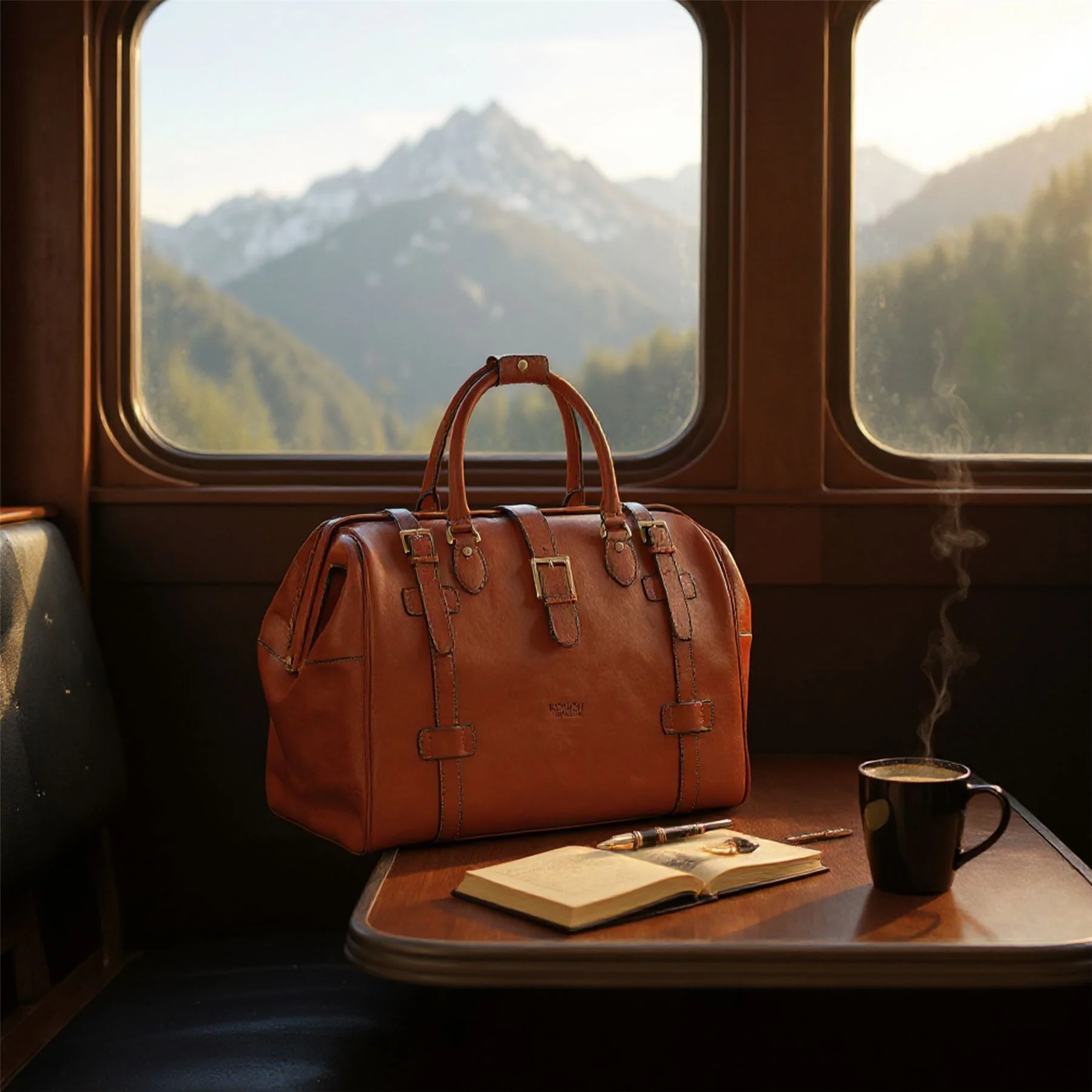 Genuine Leather Tan Duffle Holdall Vintage Travel Gym Bag - Windsor - Image 8