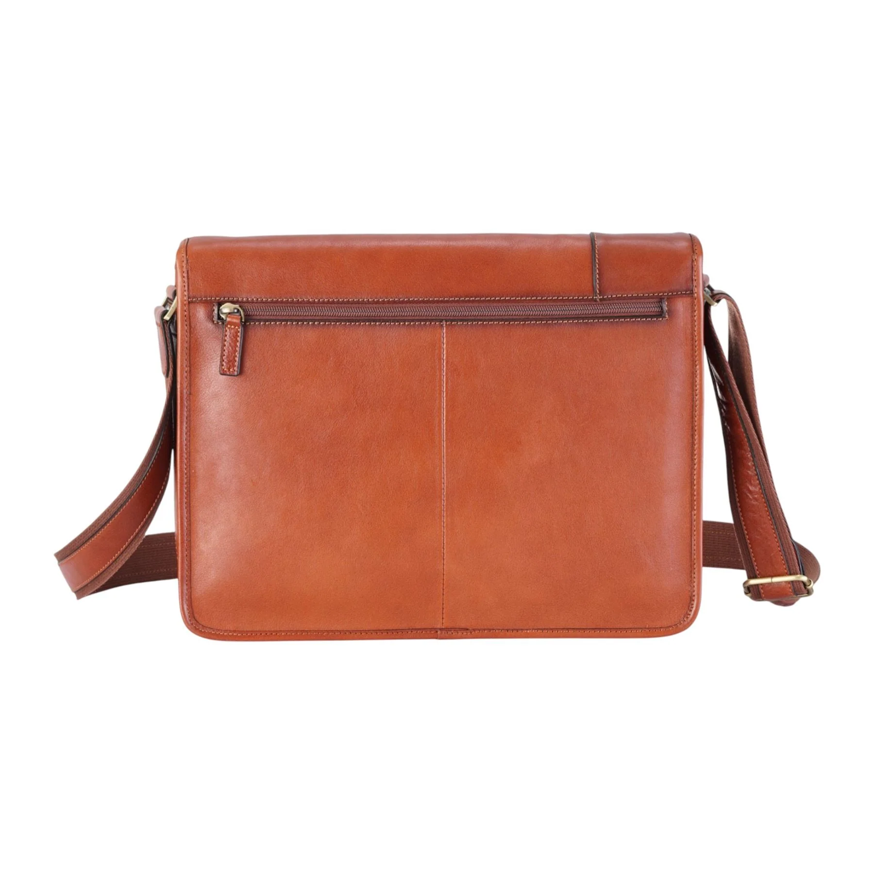 Genuine Leather Tan Laptop Satchel Messenger Shoulder Bag - Astor - Image 4